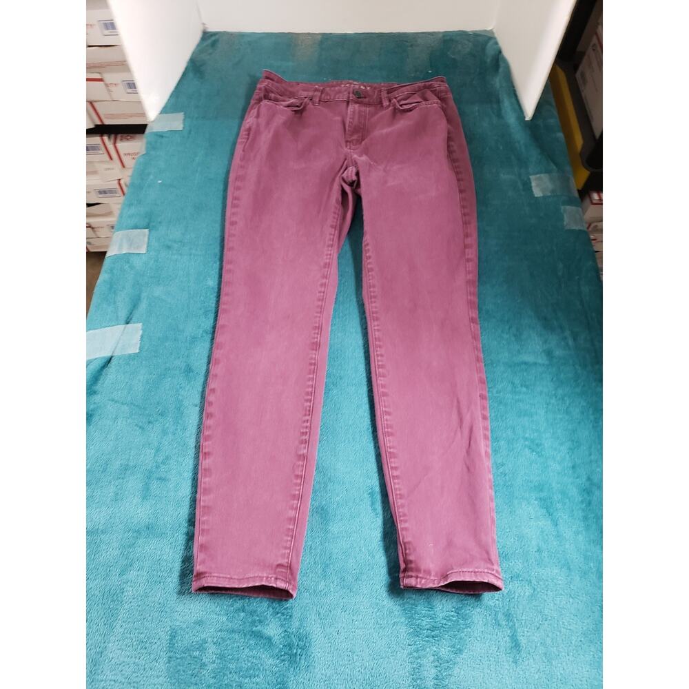 White House Black Market Jeans Size 4 Womens Red Stretch Pants Mid Rise Skinny
